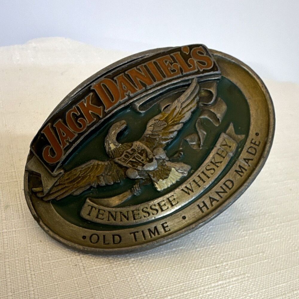 Vintage 1992 Jack Daniel’s Tennessee Whiskey Belt Buckle - Flying Eagle Enamel